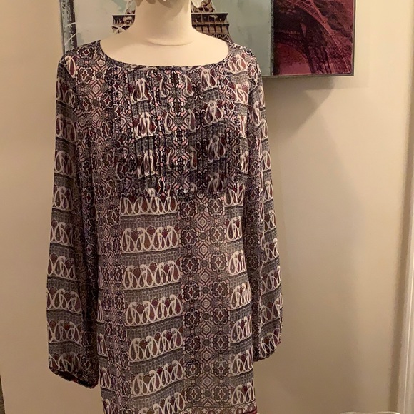 Liz Claiborne Paisley semi-sheer Tunic - Picture 1 of 6